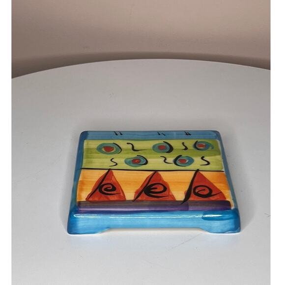 VTG 1990s Postmodern English Country Pottery Trivet Jennifer Eerdsmans - Picture 6 of 8